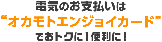 電気のお支払いはオカモトエンジョイカードでおトクに!便利に!